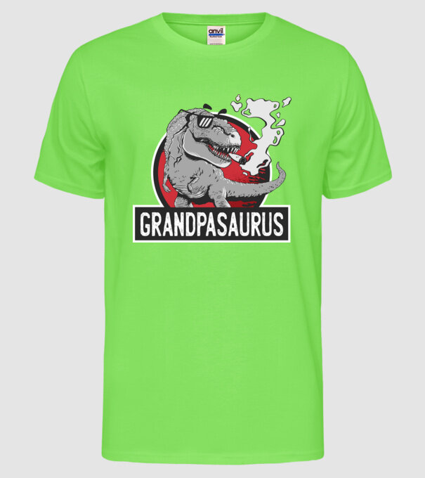 Grandpasaurus T-rex model verde neon pe tricou