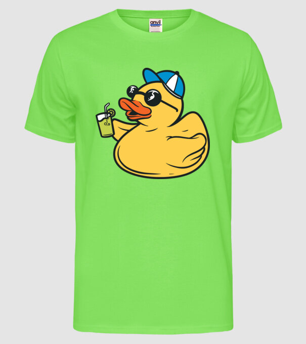 rățușcă de cauciuc Vacanță model verde neon pe tricou