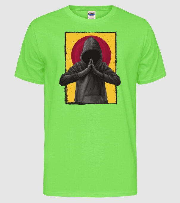 Rugăciune Hacker model verde neon pe tricou