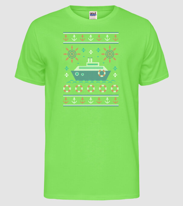 Pulover urât cu vapor model verde neon pe tricou
