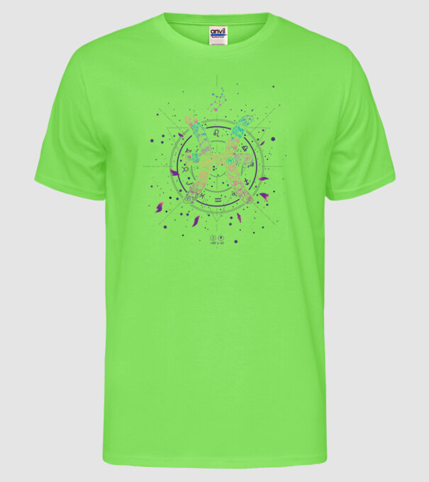 Pisces Zodiac model verde neon pe tricou