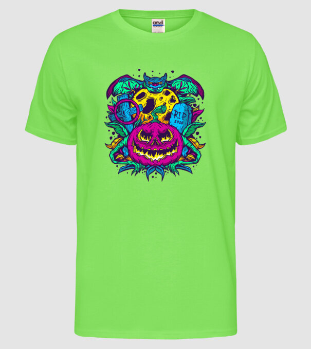 model verde neon pe tricou