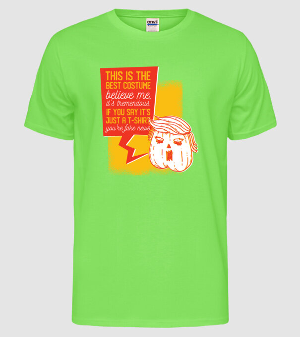 Halloween Trump cap de dovleac model verde neon pe tricou
