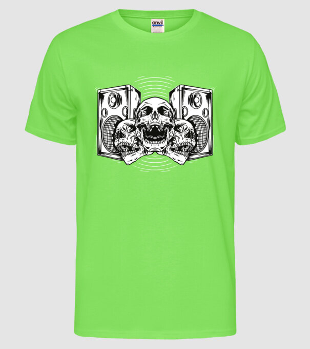 Cranii difuzor model verde neon pe tricou