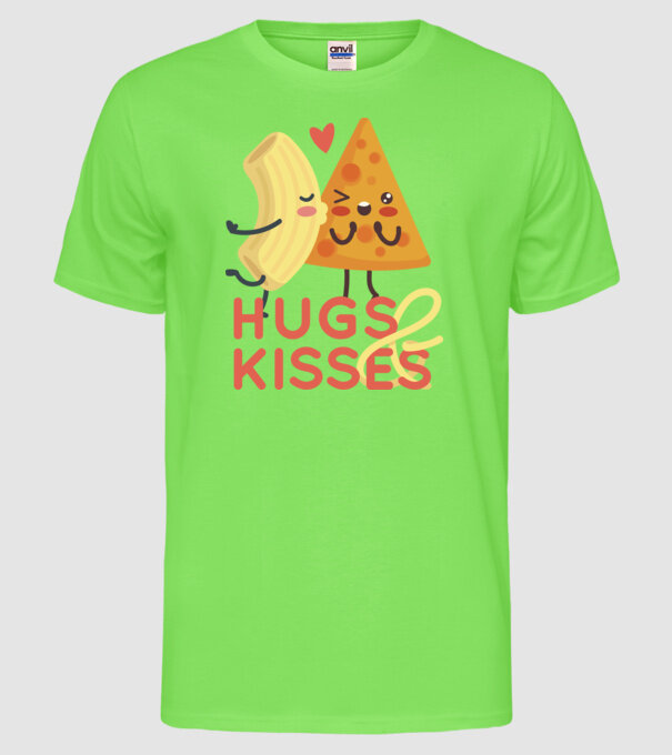 'Hawaii pizza dragoste tricou drăguț Valentine''s Day' model verde neon pe tricou