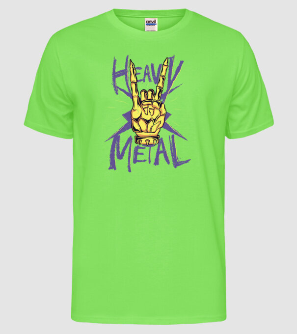 Heavy Metal model verde neon pe tricou