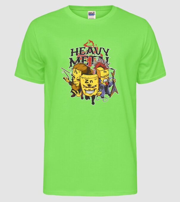 Elemente Heavy Metal model verde neon pe tricou