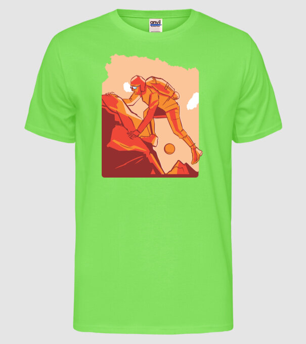 Alpinism model verde neon pe tricou