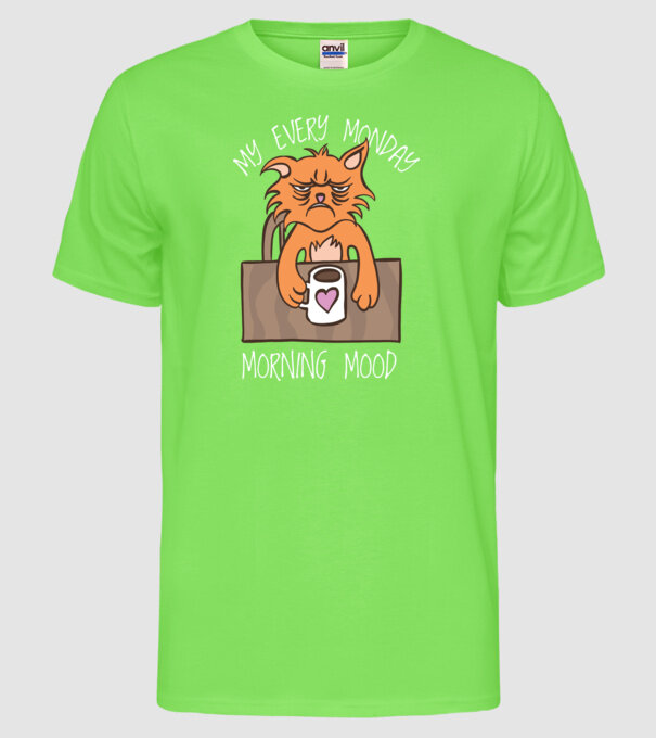 Starea mea de spirit de luni model verde neon pe tricou