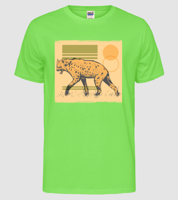 Hienă model verde neon pe tricou