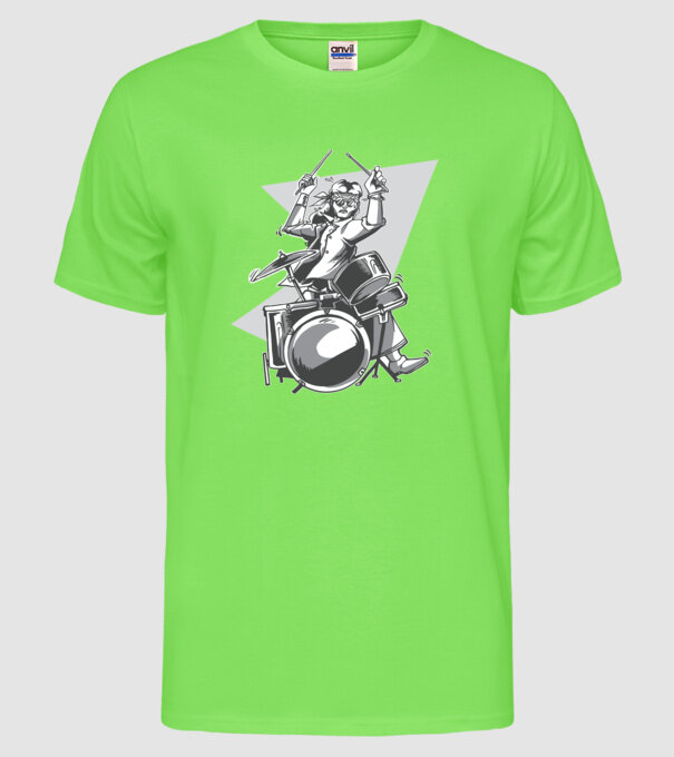Hippy baterist model verde neon pe tricou