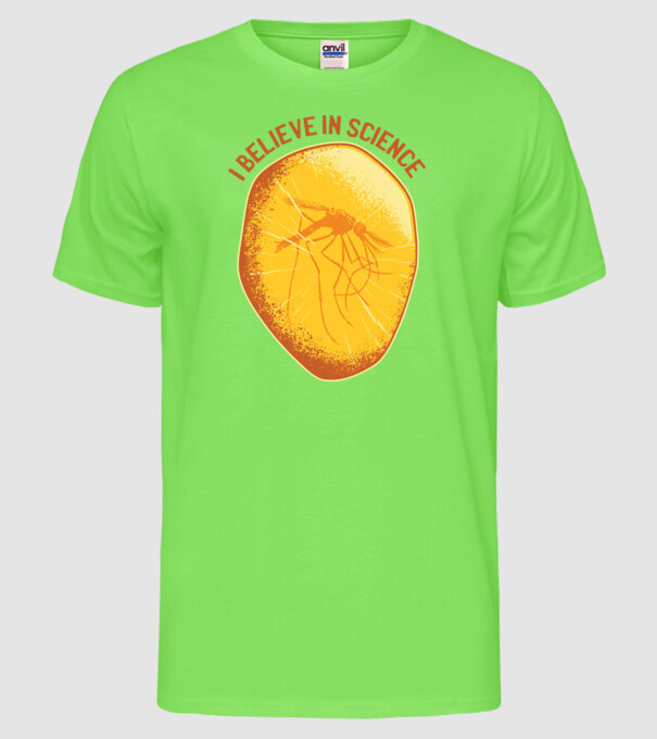 Cred în știință model verde neon pe tricou
