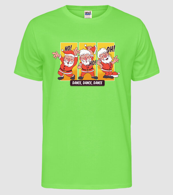 Hohoho dans Moș Crăciun model verde neon pe tricou