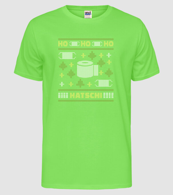 Hohohoho hârtie igienică pulover urât model verde neon pe tricou