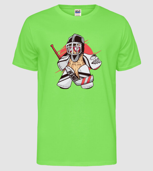 Portar Hochei Alună model verde neon pe tricou
