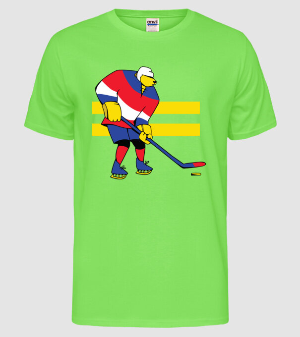 Urs hocheist model verde neon pe tricou