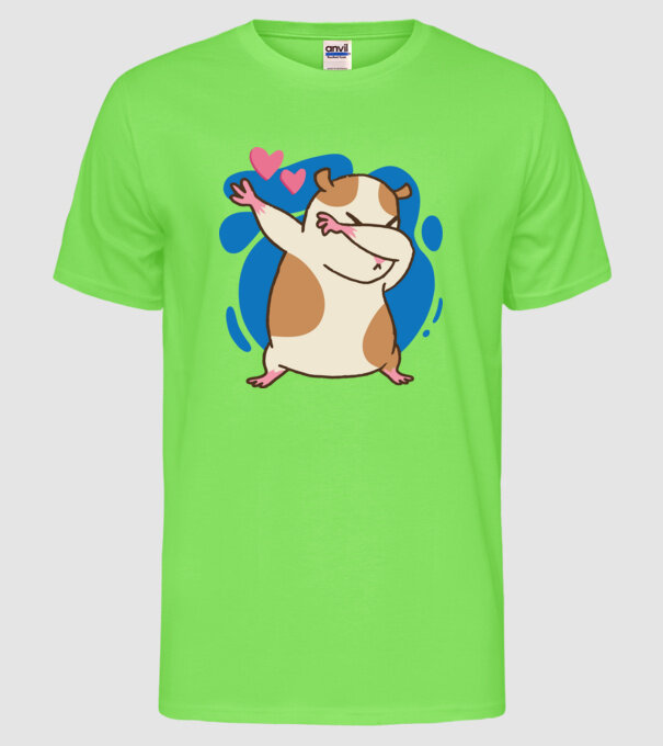 Hamster DAB model verde neon pe tricou