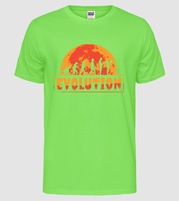 Evoluție Horror model verde neon pe tricou