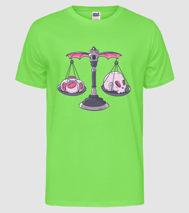 Balanță Horror model verde neon pe tricou