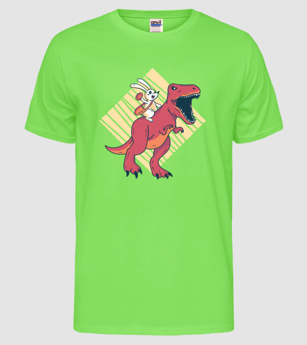 Dinozaur de Paște model verde neon pe tricou