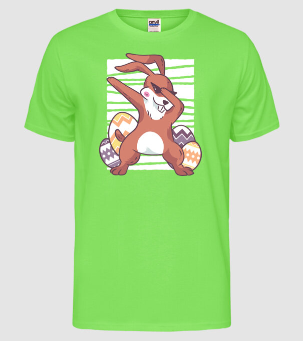 Iepure de Paște DAB model verde neon pe tricou
