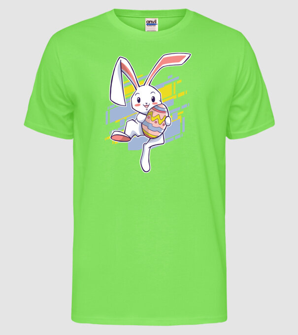 Iepuraș de Paște model verde neon pe tricou