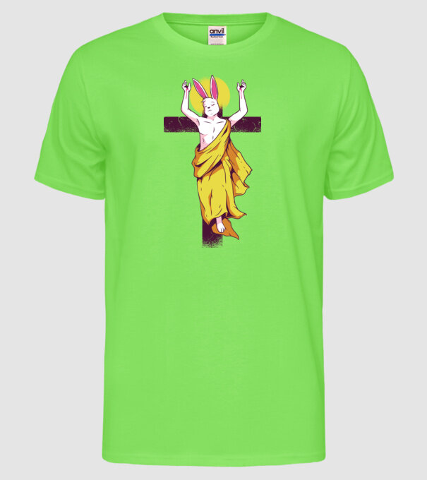 iepuraș de Paște Înviere model verde neon pe tricou