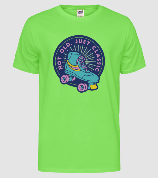 'I''m not old, just Classic' model verde neon pe tricou