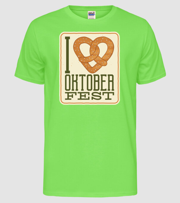 I Love Oktoberfest model verde neon pe tricou