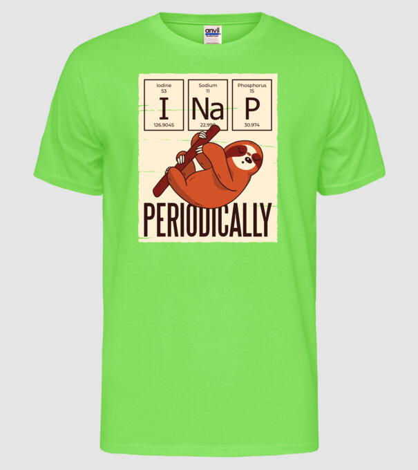 I NaP Periodic tricou leneș model verde neon pe tricou