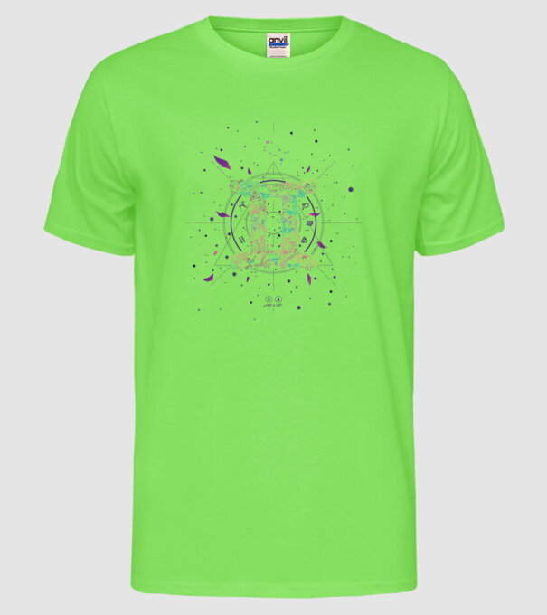 Gemini Zodiac model verde neon pe tricou