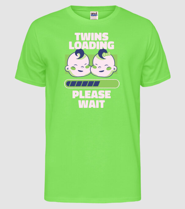 Gemeni în încărcare model verde neon pe tricou