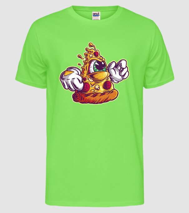 Pizza Illuminati model verde neon pe tricou