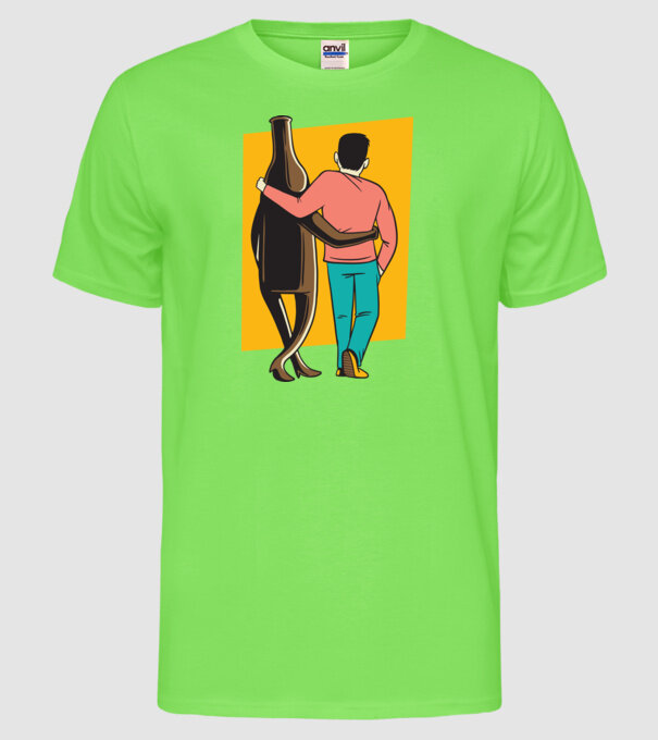 Amici de pahar model verde neon pe tricou