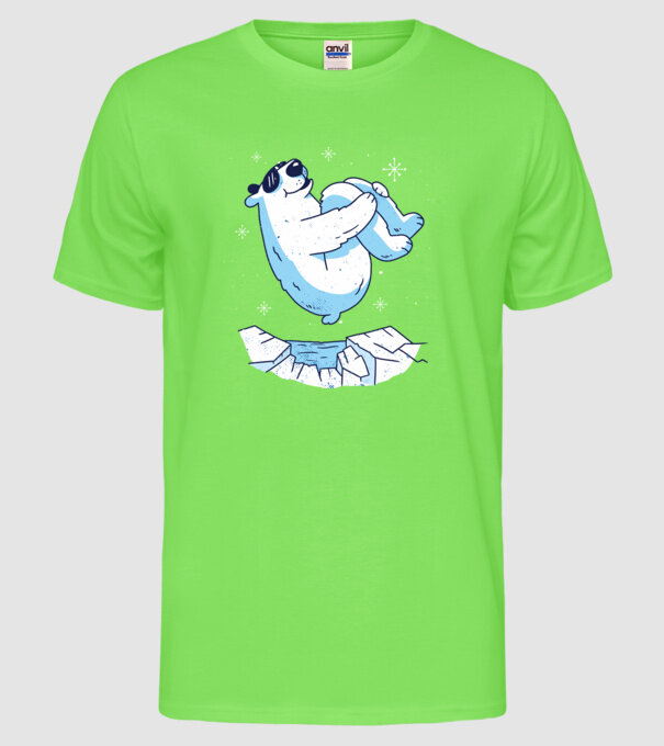 Urs polar Săritură bombă model verde neon pe tricou