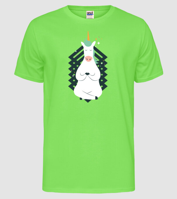 Yoga Unicron model verde neon pe tricou