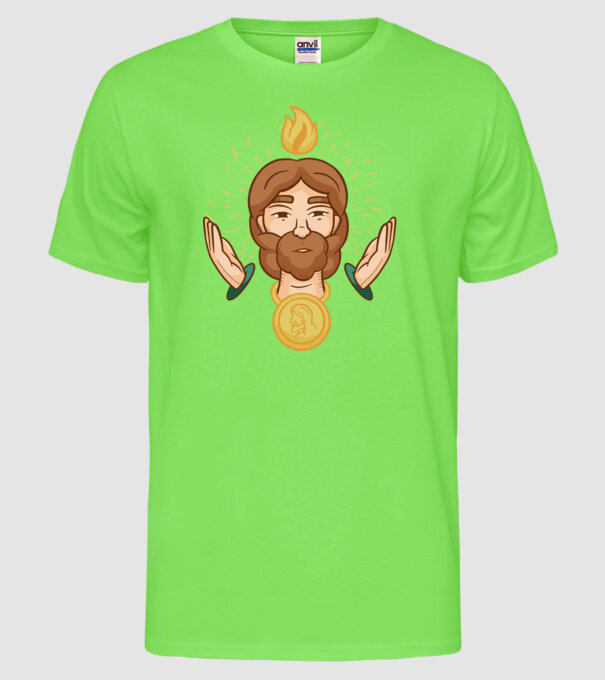 Apostolul Iuda model verde neon pe tricou