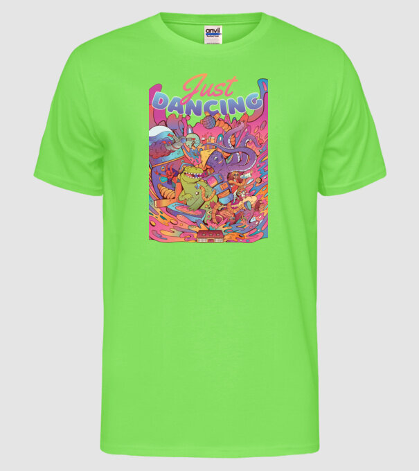 Just Dancing Fulgi de cereale model verde neon pe tricou