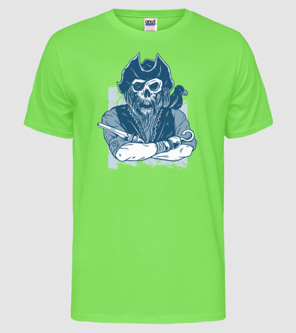 Pirat model verde neon pe tricou