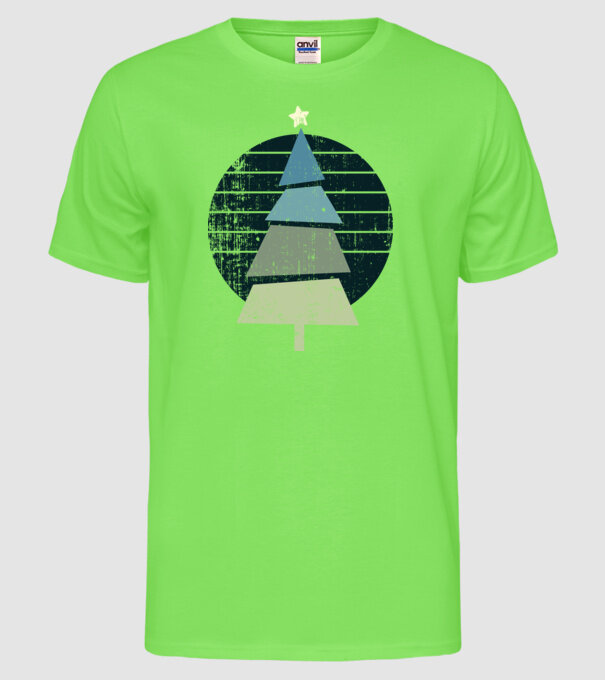 Pom de Crăciun model verde neon pe tricou