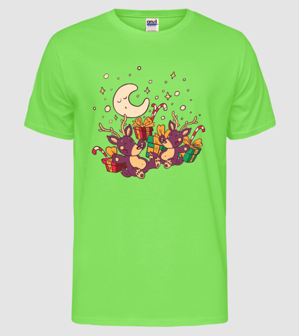 Cadouri de Crăciun model verde neon pe tricou