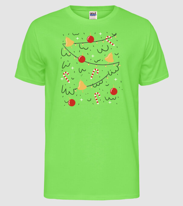 Decorații Crăciun model verde neon pe tricou