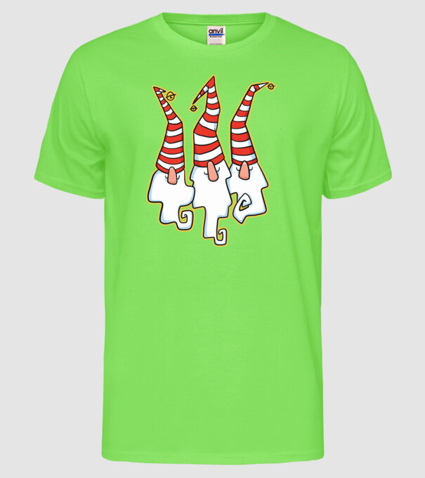 Elfi de Crăciun model verde neon pe tricou