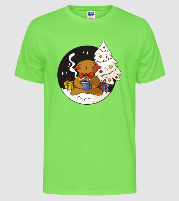 Turtă dulce de Crăciun model verde neon pe tricou