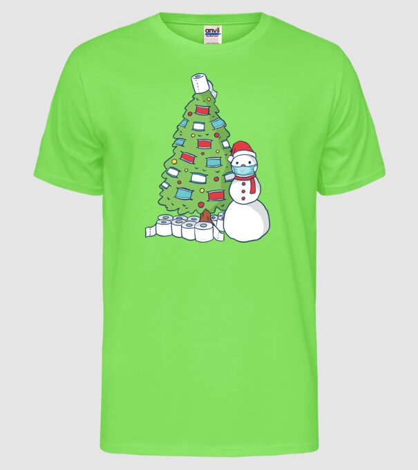 Brad De Crăciun model verde neon pe tricou