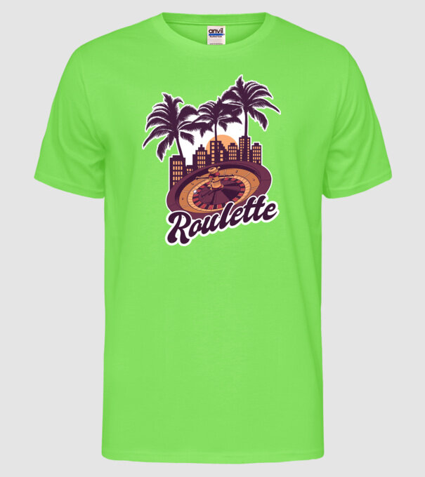 Casino Roulette model verde neon pe tricou