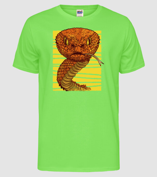 Cap de șarpe model verde neon pe tricou