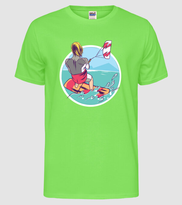 Kite Surf model verde neon pe tricou