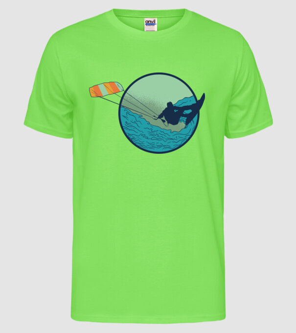 Tricou Kitesurf model verde neon pe tricou