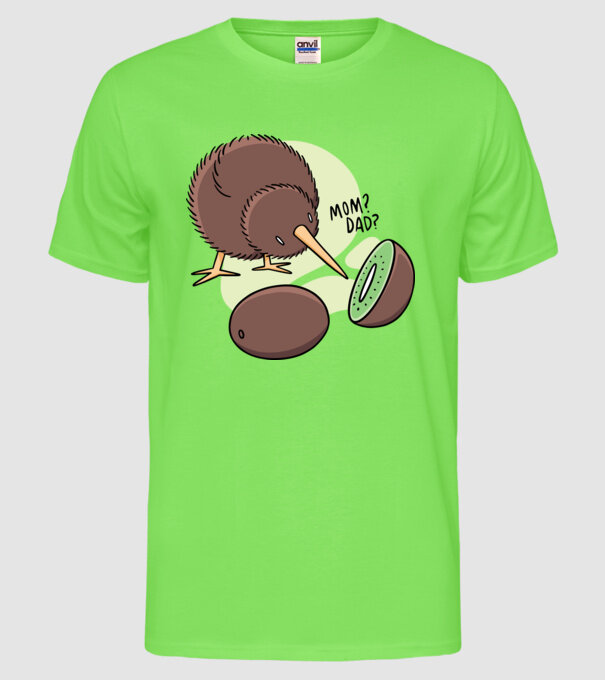 Familie Kiwi model verde neon pe tricou